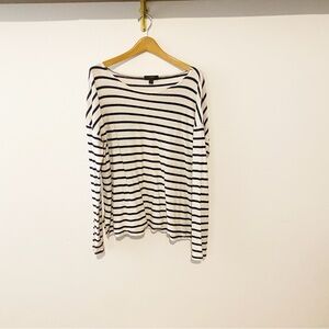 J. Crew Navy and White Striped Long Sleeve Top